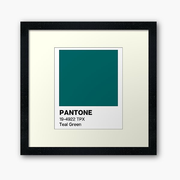 Pantone Teal Green Framed Art Print