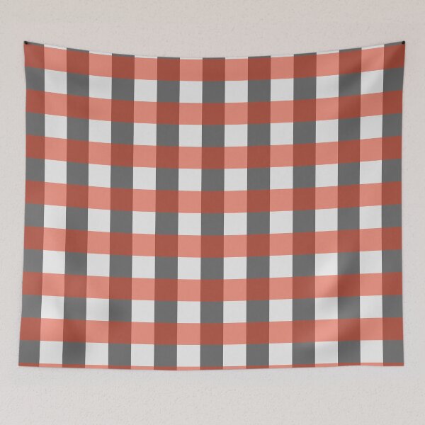 Item preview, Pastel Red and Dark Gary Gingham Checked Checkered Pattern Design designed and sold by fairy-taler.