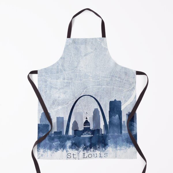 Item preview, St Louis Skyline & Map Watercolor Navy Blue, Print by Zouzounio Art designed and sold by zouzounioart.