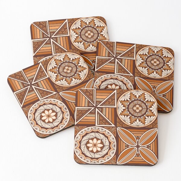 Item preview, Tapa patchwork - rust designed and sold by AprilAppleArt.