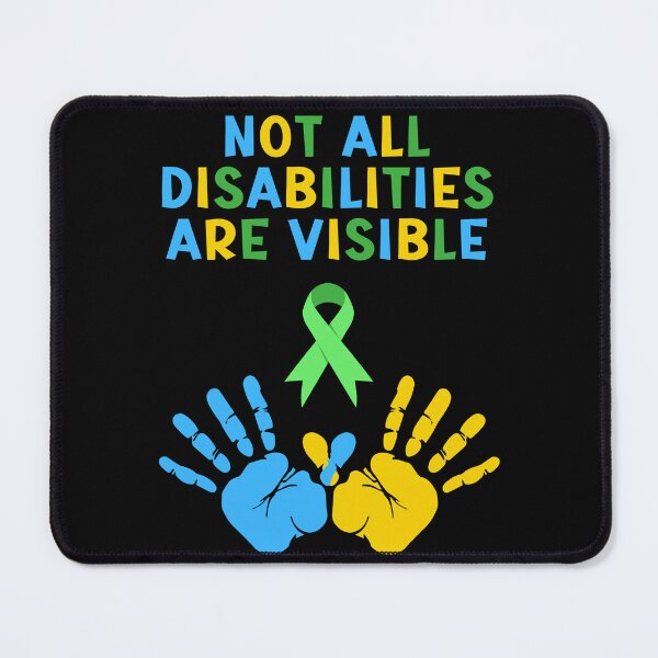 Item preview, Not All Disabilities Are Visible - Blue Yellow Green Ribbon designed and sold by SilkenDove.