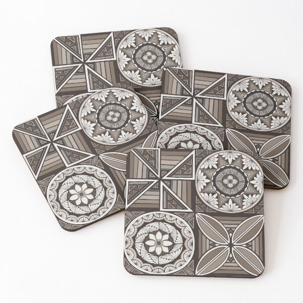 Item preview, Tapa patchwork - charcoal designed and sold by AprilAppleArt.