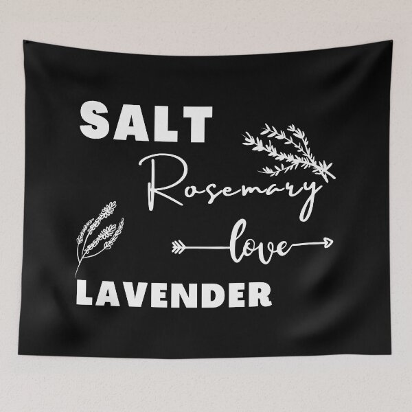 Item preview, salt rosemary lavender love positive quote black and white illustration. designed and sold by Coolclassy.