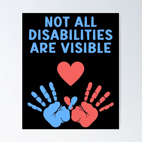 Item preview, Not All Disabilities Are Visible - Orange Blue Heart designed and sold by SilkenDove.
