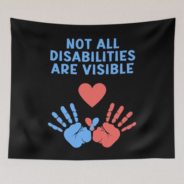 Item preview, Not All Disabilities Are Visible - Orange Blue Heart designed and sold by SilkenDove.