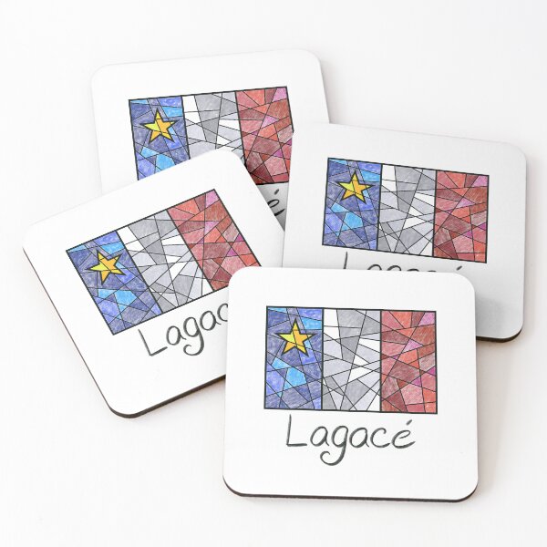 Item preview, Acadian Flag pastel mosaic Lagacé - Drapeau acadien mosaïque pastel vitrail Lagacé designed and sold by ColoursOfFrance.