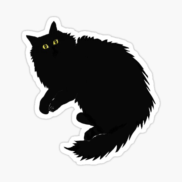 Autocolante Pixerstick Black silhouette of cat. Vector illustration. 