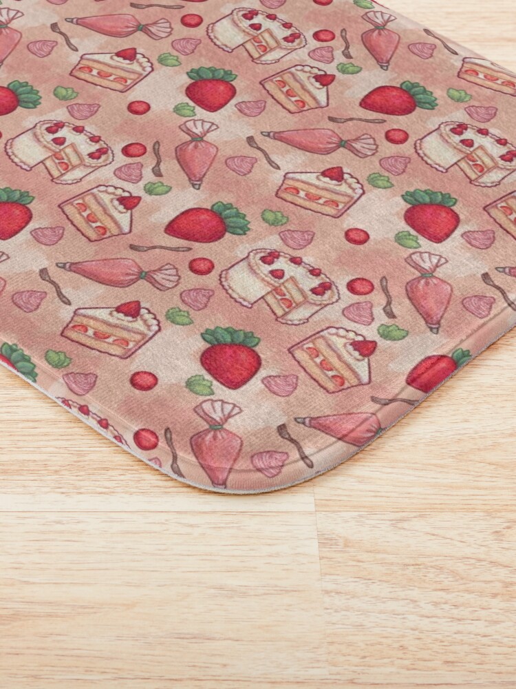 Strawberry Shortcake Dessert Frosting Icing Sweets Pink Red Cute Pattern