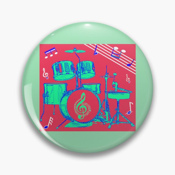 Item preview, Funky Mint Green Drums on a Red Background Design designed and sold by ThisNThatImages.