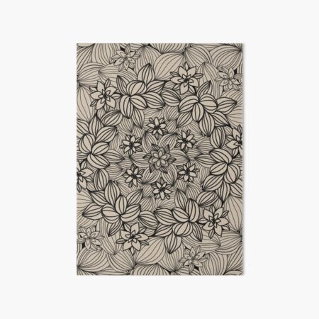 Floral Spirograph, Monochromatic Mandala Sketch 021622.11 by Kristi Duggins Art Board Print