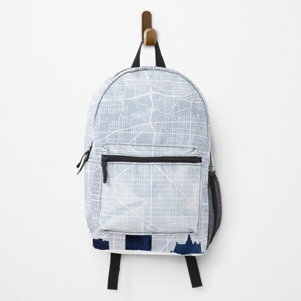 Item preview, Milwaukee Skyline & Map Watercolor Navy Blue, Print by Zouzounio Art designed and sold by zouzounioart.