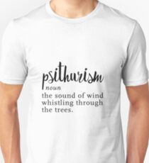 Psithurism - Wind through trees - Word Nerd Minimalist Black White Unisex T-Shirt