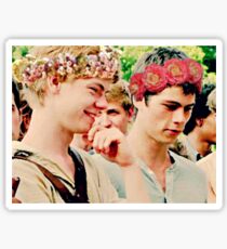 Newt and Thomas with Flowercrowns Sticker