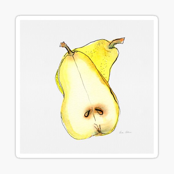 Pear-sliced Sticker