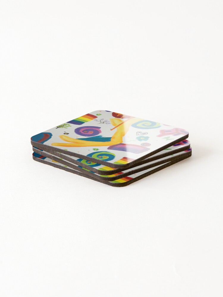 Thumbnail 4 of 5, Coasters (Set of 4), Abstract Colorful Randomness designed and sold by KCsStudio.