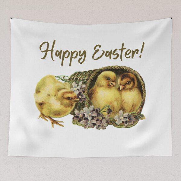 Item preview, Vintage Happy Easter Chicken Basket designed and sold by silviaol.
