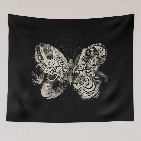 Item preview, Dragon Tiger Tattoo Butterfly by Tobe Fonseca designed and sold by Tobe Fonseca®.