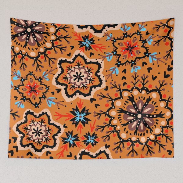 Item preview, Patterned Floral Print on Orange Background designed and sold by PinHookPrincess.