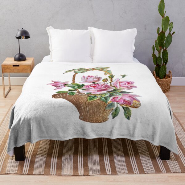 Item preview, Elegant Vintage Basket of Pink Roses designed and sold by silviaol.