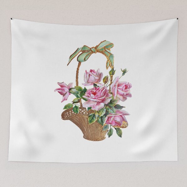 Item preview, Elegant Vintage Basket of Pink Roses designed and sold by silviaol.