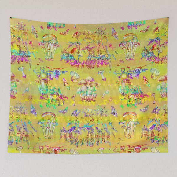 Item preview, Glitch Aesthetic Cottagecore Mushroom Pattern designed and sold by Trish Dish.