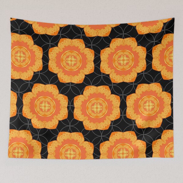 Item preview, Small Orange Medallion Print designed and sold by PinHookPrincess.