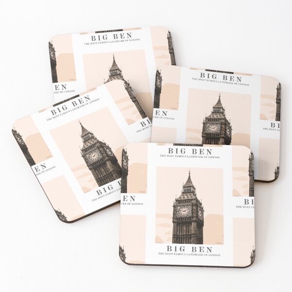Item preview, Big Ben Print, London Vintage Travel Poster designed and sold by ThinkAboutMaps.