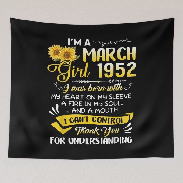 Item preview, I'm A March Girl 1952 Sunflower 70th Birthday  designed and sold by 77tara.