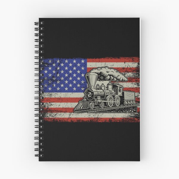 Item preview, Steam Train on USA Flag Steam Engine Railroad Locomotive. designed and sold by TheTrainRoom.