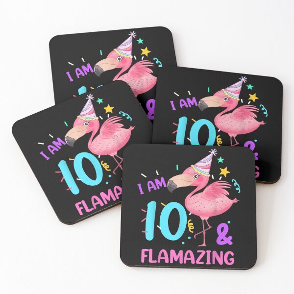Item preview, I Am 10 Flamazing Funny Pink Flamingo Birthday Kids  designed and sold by 77tara.