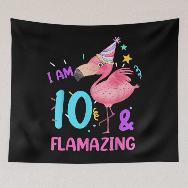 Item preview, I Am 10 Flamazing Funny Pink Flamingo Birthday Kids  designed and sold by 77tara.