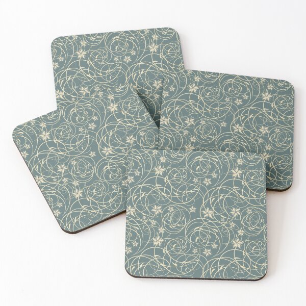 Item preview, Little Beige Flowers on Sage designed and sold by PinHookPrincess.