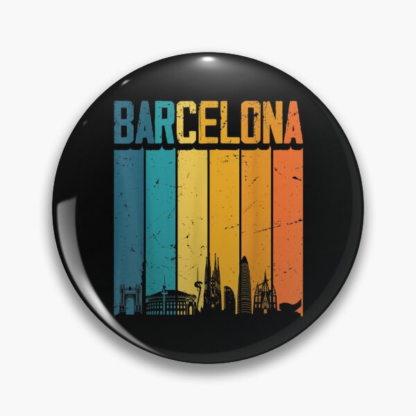 Item preview, Barcelona Spain Retro Vintage Sunset Skyline Barcelona  designed and sold by 77tara.