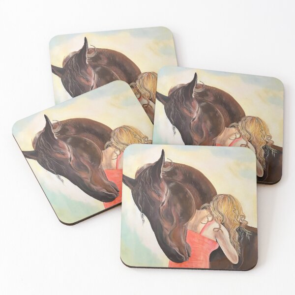 Item preview, Horse and woman Reproduction Acrylic painting by Pascale Breton designed and sold by Pascale Breton.