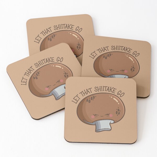Item preview, “Let That Shiitake Go” cute mushroom designed and sold by Cyndi Carlson Draws.