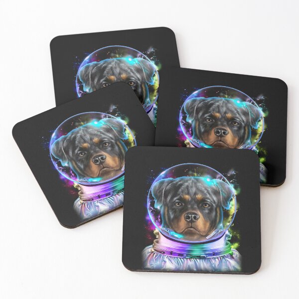 Aperçu de l'œuvre Chien Rottweiler en tant qu'astronaute explorant l'espace et la galaxie créée et vendue par shortfom.