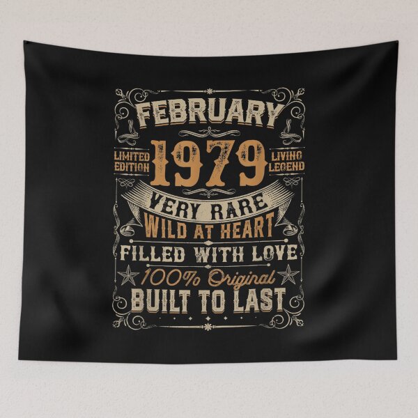 Item preview, Born In February 1979 43rd Birthday Gift Retro 43 Years Old  designed and sold by tomekae.