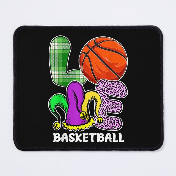 Item preview, I Love Basketball Mardi Gras Funny Outfit Plaid Leopard designed and sold by tomekae.