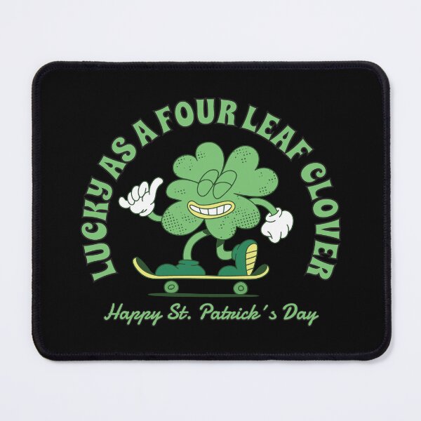 Item preview, Happy St Patrick's Day Lucky As Four Leaf Clover Skater on Black designed and sold by MadMando.