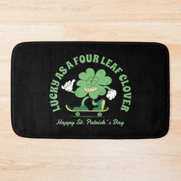 Item preview, Happy St Patrick's Day Lucky As Four Leaf Clover Skater on Black designed and sold by MadMando.