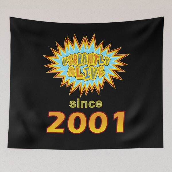 Item preview, Vibrantly Alive Since 2001 Birthday Birth Year, Blue Yellow designed and sold by artfulnotebook.