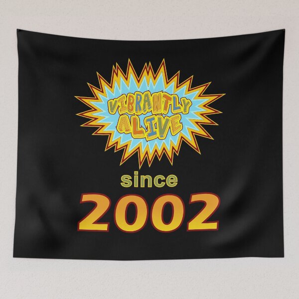 Item preview, Vibrantly Alive Since 2002 Birthday Birth Year, Blue Yellow designed and sold by artfulnotebook.