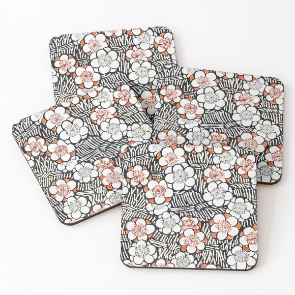 Item preview, White and Red Pedal Floral pattern from Bijutsu Sekai (1893-1896) by Watanabe Seitei designed and sold by RyanCaudell.
