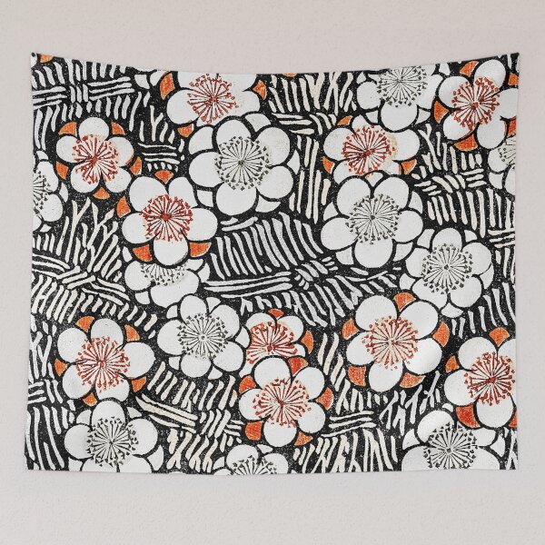 Item preview, White and Red Pedal Floral pattern from Bijutsu Sekai (1893-1896) by Watanabe Seitei designed and sold by RyanCaudell.
