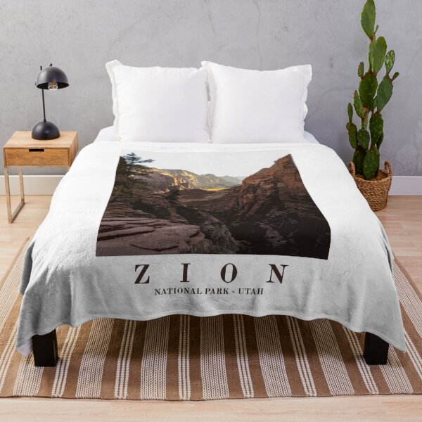 Item preview, Zion National Park Art Print, Zion Vintage Travel Poster, Utah Print designed and sold by ThinkAboutMaps.