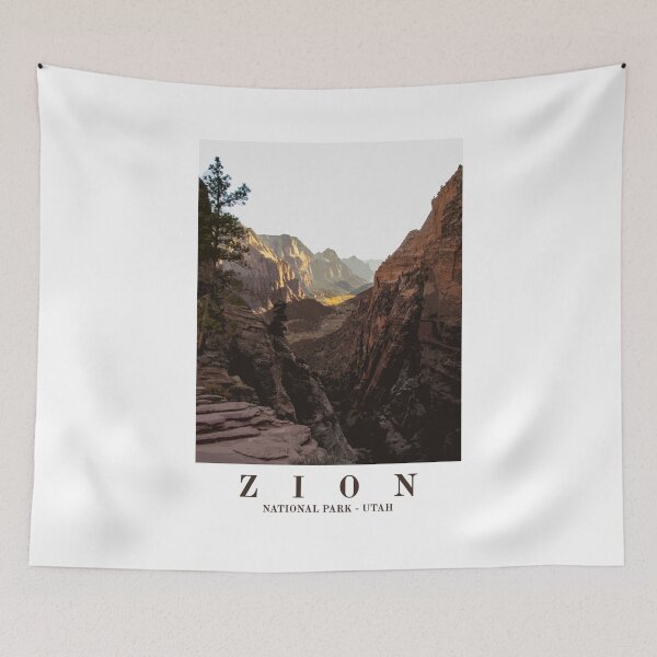Item preview, Zion National Park Art Print, Zion Vintage Travel Poster, Utah Print designed and sold by ThinkAboutMaps.