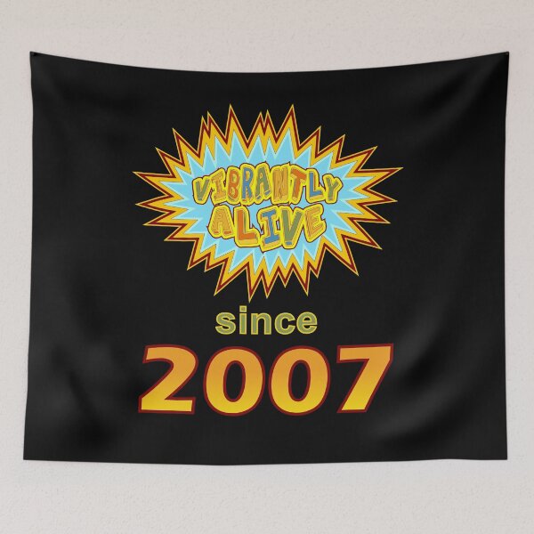 Item preview, Vibrantly Alive Since 2007 Birthday Birth Year, Blue Yellow designed and sold by artfulnotebook.