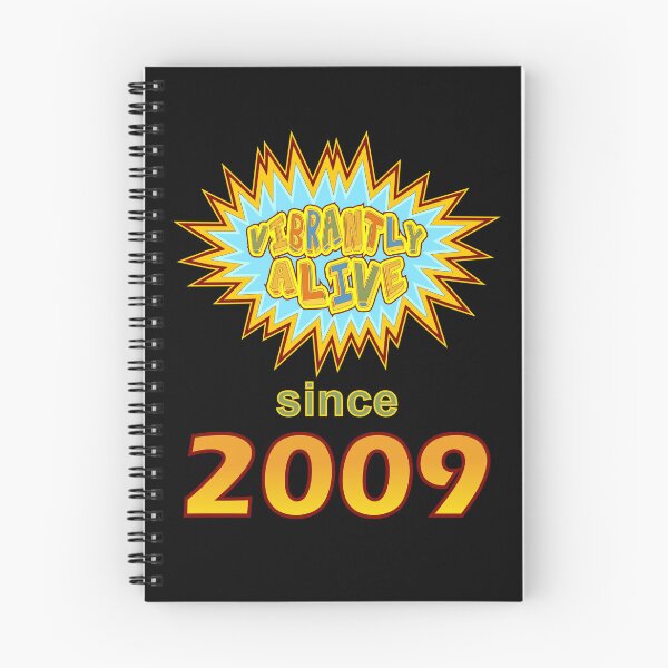 Item preview, Vibrantly Alive Since 2009 Birthday Birth Year, Blue Yellow designed and sold by artfulnotebook.