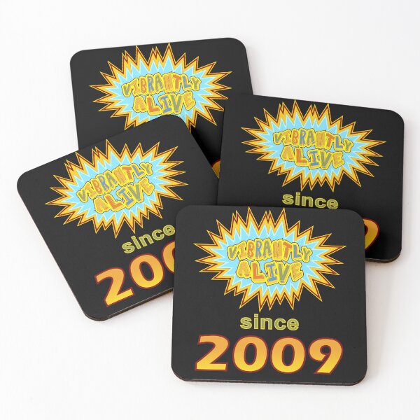 Item preview, Vibrantly Alive Since 2009 Birthday Birth Year, Blue Yellow designed and sold by artfulnotebook.