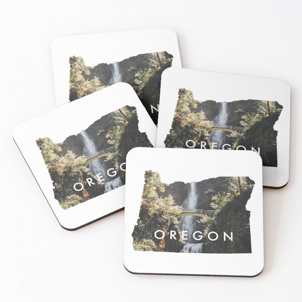 Item preview, Oregon Map | Multnomah Falls Waterfall | Travel Photography designed and sold by anthonylonder.